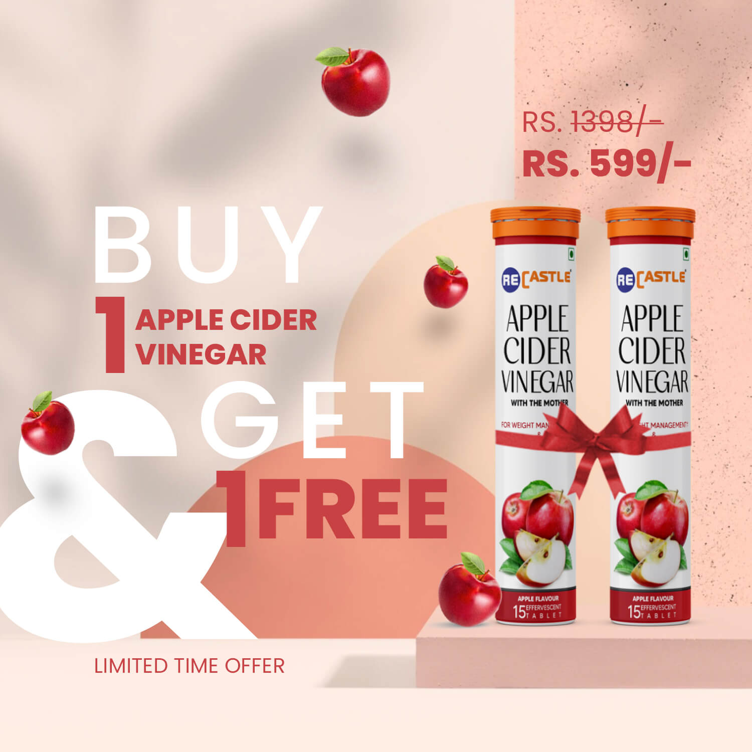 Buy Recastle Apple Cider Vinegar Tablet AVC For Weight Loss.