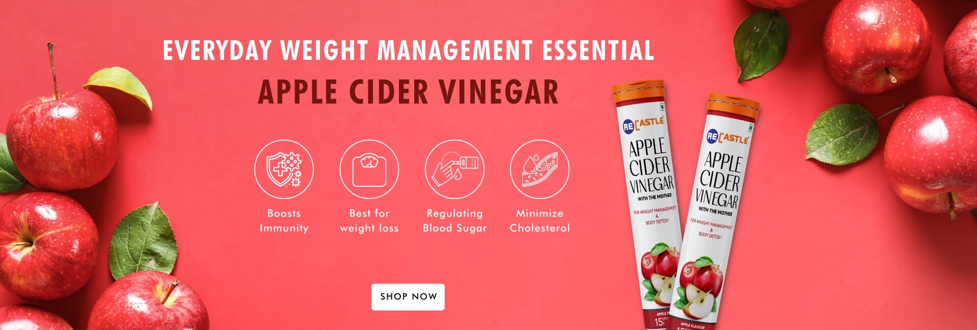Apple Cider Vinegar Effervescent Tablet with mother for weight loss with vitamin B6 & B12