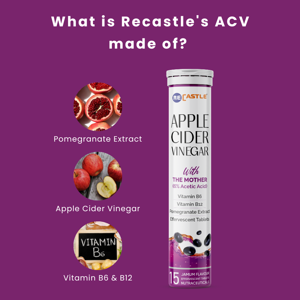 acv made of pomegranate extract, apple cider vinegar and vitamin B6 and B12.