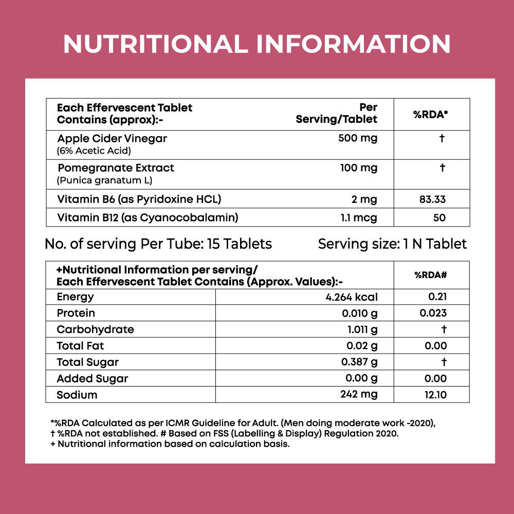 nutritional information of apple cider vinegar