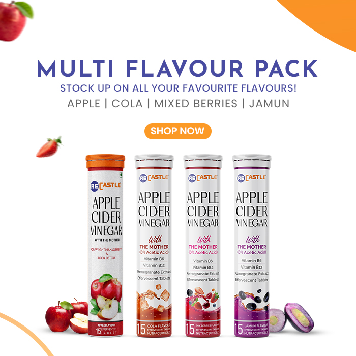 multi flavour pack of apple cider vinegar tablets